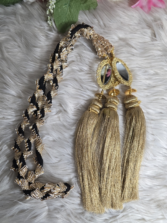 Accessories - Gold Tassel Paranda with Black Braided Accent